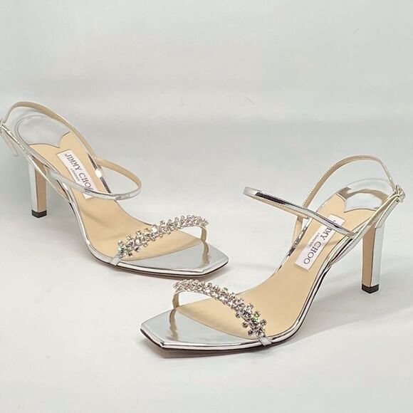 Jimmy Choo Meira Embellished Patent Leather Sandals size 41 - Picture 3 of 14